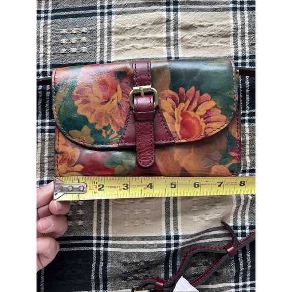 Patricia Nash Torri Small Floral Leather Crossbody Bag Clutch 7.5" x 5" x 2" - Picture 8 of 14